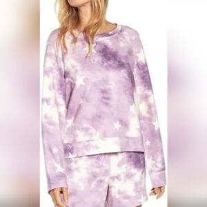 Wild Fox Tie Dye Star Crewneck Boxy Pullover Oversize Sweatshirt Medium Women